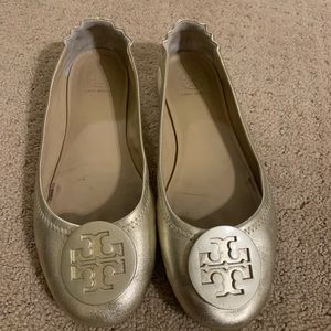 Tory Burch Gold Flats